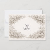 Regency Botanical Engraving Wedding Thank You Card Dankeskarte (Rückseite)