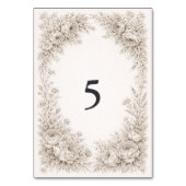 Regency Botanical Engraving Wedding Tischnummer (Rückseite)