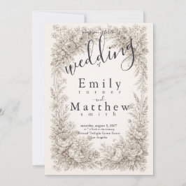 Regency Botanische Gravur Hochzeit Einladung