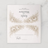 Regency Botanische Gravur Hochzeit  Platzkarte (Außenseite Aufgefaltet)