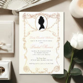 Regency Brautparty Vintag Frame Rosa Script Einladung