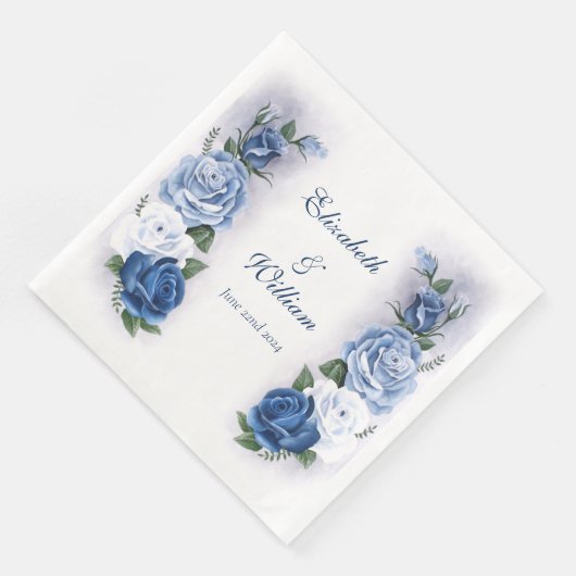 Regency Bridgerton Blue Rose Cameo Serviette (Ecke)
