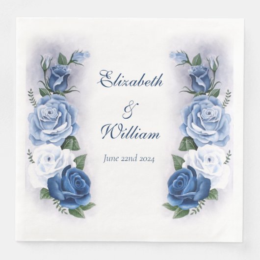 Regency Bridgerton Blue Rose Cameo Serviette (Vorderseite)