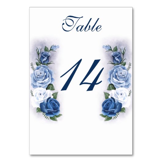 Regency Bridgerton Blue Rose Cameo Tischnummer (Rückseite)