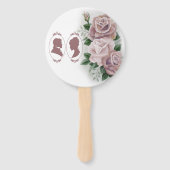 Regency Bridgerton Pink Roses Cameo Fächer (Rückseite)