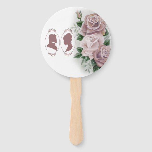 Regency Bridgerton Pink Roses Cameo Fächer (Vorderseite)