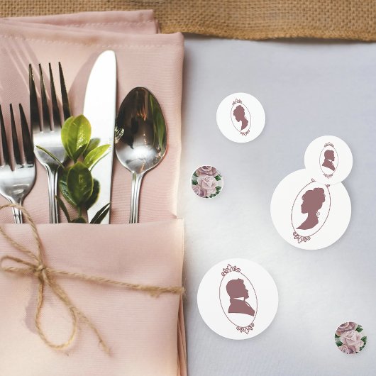 Regency Bridgerton Pink Roses Cameo Konfetti