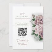 Regency Bridgerton Pink Roses Cameos Einladung (Rückseite)