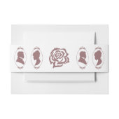 Regency Bridgerton Pink Roses Cameos Einladungsbanderole (Vorderseite Beispiel)