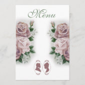 Regency Bridgerton Pink Roses Cameos Menükarte (Rückseite)