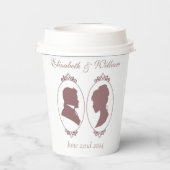 Regency Bridgerton Pink Roses Cameos Pappbecher (Rückseite)