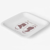 Regency Bridgerton Pink Roses Cameos Pappteller (Gewinkelt)