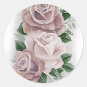 Regency Bridgerton Pink Roses Cameos Runder Aufkleber (Vorderseite)