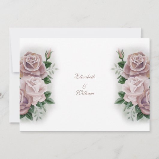 Regency Bridgerton Pink Roses Cameos Save The Date (Rückseite)