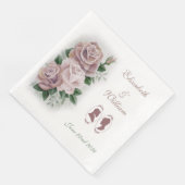 Regency Bridgerton Pink Roses Cameos Serviette (Ecke)