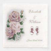 Regency Bridgerton Pink Roses Cameos Serviette (Vorderseite)