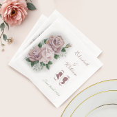 Regency Bridgerton Pink Roses Cameos Serviette