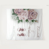 Regency Bridgerton Pink Roses Cameos Wandteppich (Vorderseite (Horizontal))