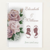 Regency Bridgerton Pink Roses Cameos Wedding Planer (Vorderseite)