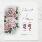 Regency Bridgerton Pink Roses Cameos Weinetikett (Einzelnes Label)