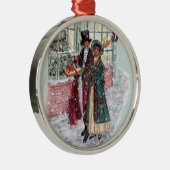 Regency Christmas Shoppers - Jane Austen Ornament Aus Metall (Rechts)