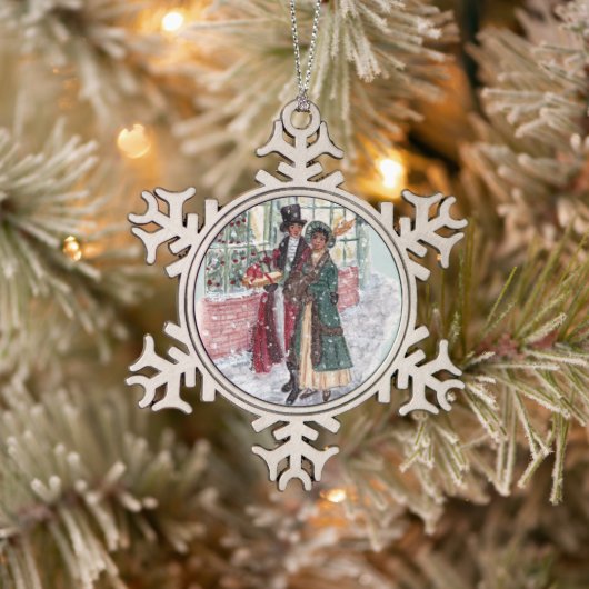 Regency Christmas Shoppers - Jane Austen Schneeflocken Zinn-Ornament (Baum)