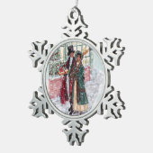 Regency Christmas Shoppers - Jane Austen Schneeflocken Zinn-Ornament (Rechts)