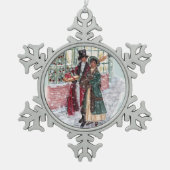 Regency Christmas Shoppers - Jane Austen Schneeflocken Zinn-Ornament (Vorderseite)