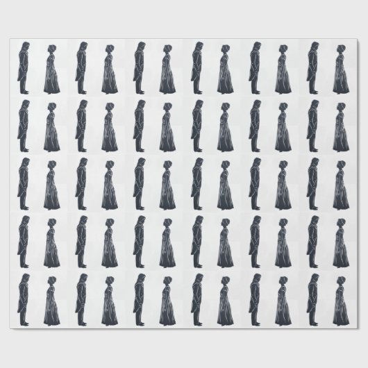 Regency Couple: Darcy and Elizabeth Silhouette Geschenkpapier (Flach)