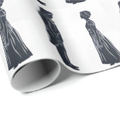 Regency Couple: Darcy and Elizabeth Silhouette Geschenkpapier (Rolleneckpunkt)