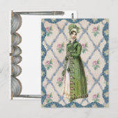 Regency-Dame in Grün Postkarte (Vorne/Hinten)
