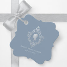 Regency Dusty Blue Elegantes Wappen Brautparty
