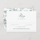 Regency Emerald Allergy Diät Restriction Wedding RSVP Karte (Vorne/Hinten)