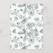 Regency Emerald Green Wedding Details Begleitkarte (Rückseite)