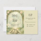Regency-Englischer-Garten-Rosa-Rosen-Hochzeit RSVP Karte (Vorderseite)