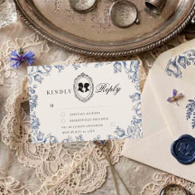 Regency-Epoche Blaue Blumige Hochzeit
