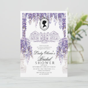 Regency-Epoche Flieder Floral Brautparty Einladung