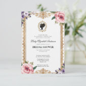 Regency-Epoche Floral-Braut-Dusche Einladung (Stehend Vorderseite)