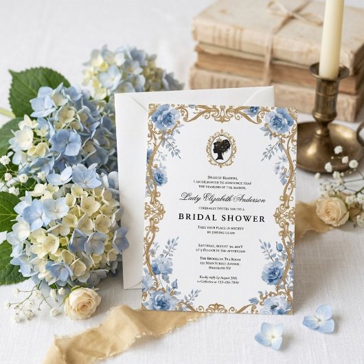 Regency-Epoche florale Brautparty Einladung