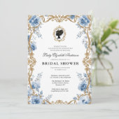 Regency-Epoche florale Brautparty Einladung (Stehend Vorderseite)