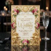 Regency-Epoche-Garten-Cherubim-Monogramm-Hochzeit Einladung