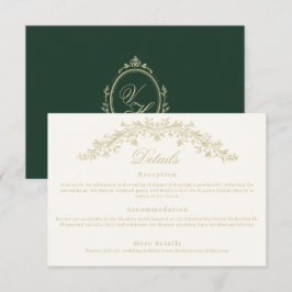 Regency-Epoche Hochzeit Elegante Erbstück-Details Begleitkarte