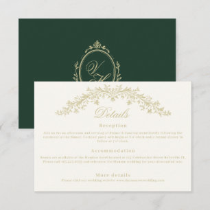 Regency-Epoche Hochzeit Elegante Erbstück-Details Begleitkarte