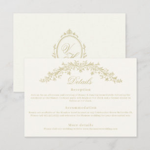 Regency-Epoche Hochzeit Elegante Erbstück-Details Begleitkarte