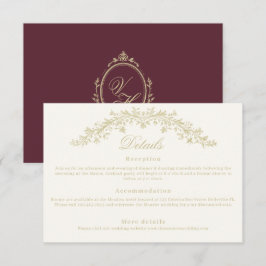 Regency-Epoche Hochzeit Elegante Erbstück-Details Begleitkarte