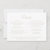 Regency Era Beige Floral Wedding Details Card Einladung (Vorderseite)