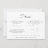 Regency Era Black Floral Wedding Details Card Einladung (Vorderseite)