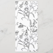 Regency Era Black Vintag Floral Wedding Menükarte (Rückseite)