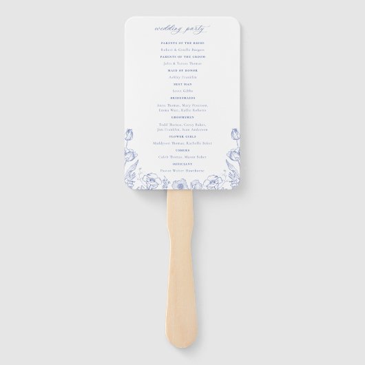 Regency Era Blue Crest Monogram Wedding Program Fächer (Rückseite)