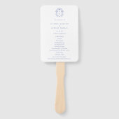 Regency Era Blue Wappen Monogram Wedding Program Fächer (Vorderseite)